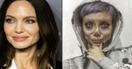 Ele disse que vai ficar parecido com a Angelina Jolie, ele se transformou em um zumbi!