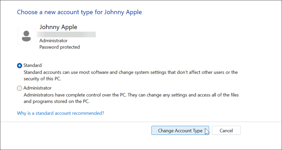 Como alterar o tipo de conta no Windows 11
