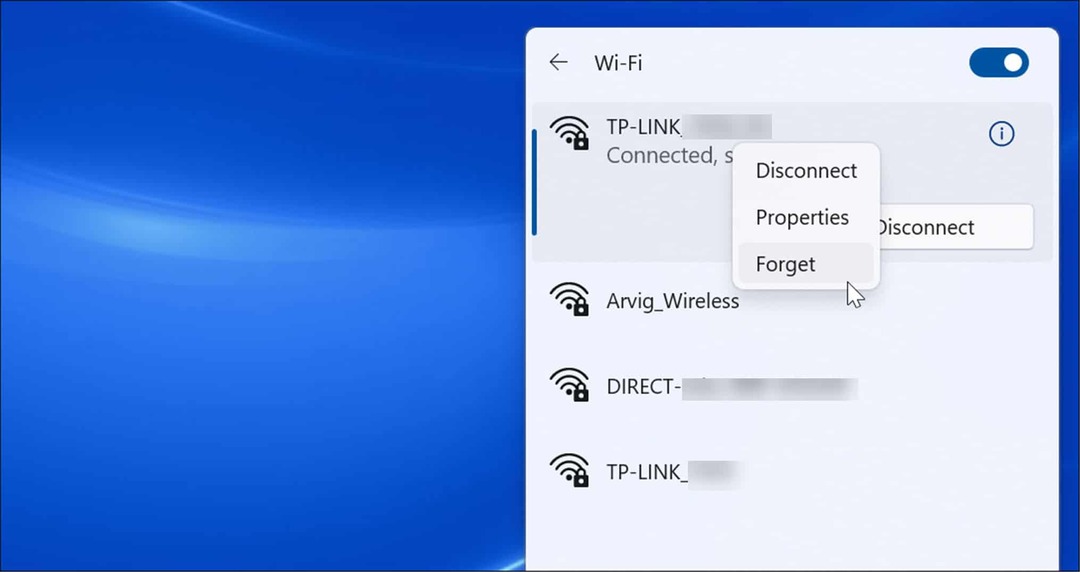 esqueça a rede wi-fi no windows 11