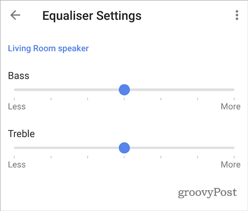 Conjunto de equalizador de som do Google Home