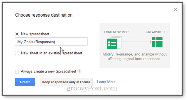 objetivos com o Google Docs e o Google Forms