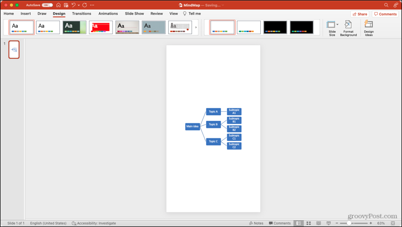 Orientação de slide em retrato no PowerPoint no Mac