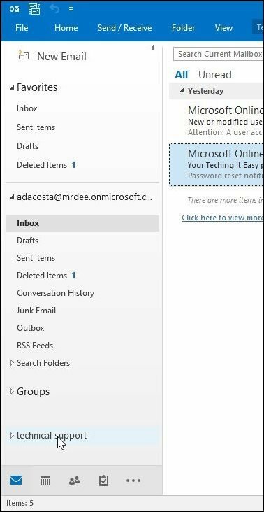 Caixa de correio do Outlook