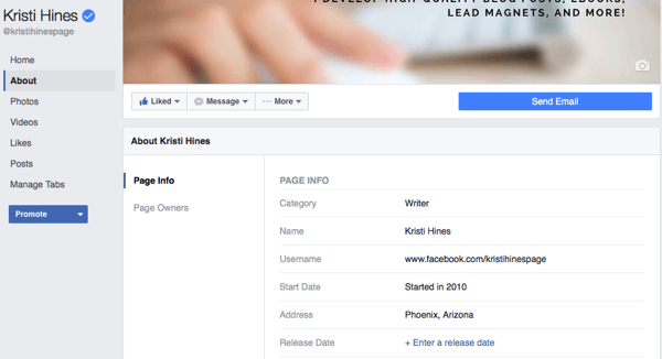 sobre a guia para o novo design da página do Facebook