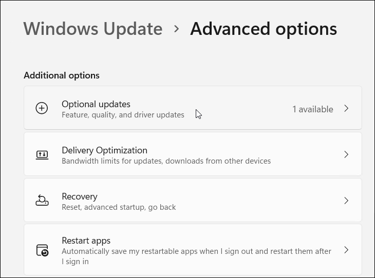 atualizações opcionais instalam drivers de dispositivo manualmente no Windows
