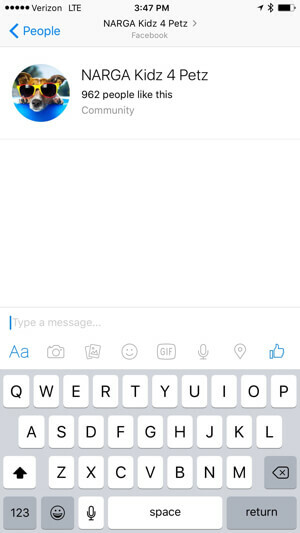 tela do aplicativo facebook messenger