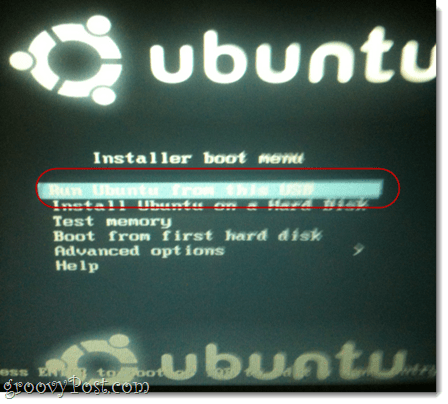 execute o ubuntu desse usb
