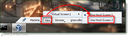 menu inferior do virtualbox