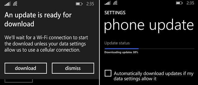 atualização do Windows Phone 8-1 Update