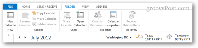 calendário de compartilhamento do Outlook e barra de tempo