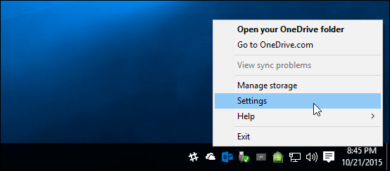 Configurações do OneDrive Windows 10