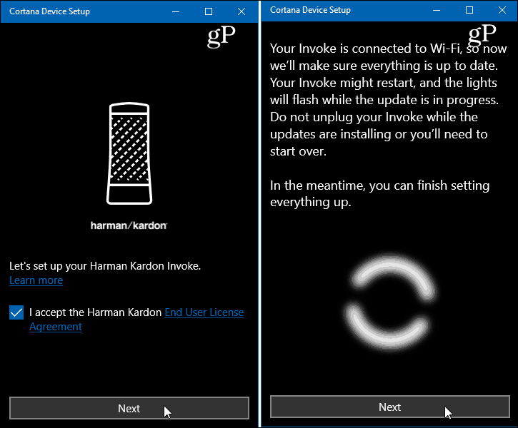 Aplicativo de configuração de dispositivo Cortana Windows 10