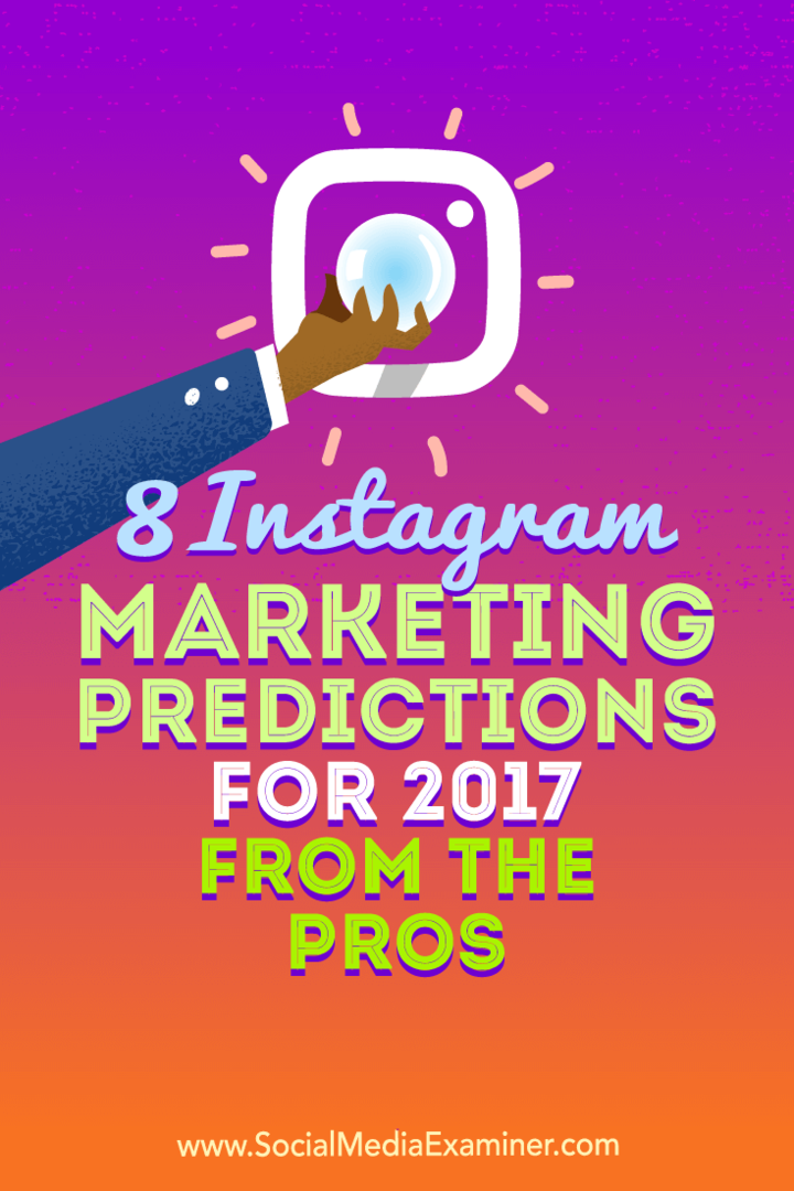 8 previsões de marketing do Instagram para 2017 dos profissionais: examinador de mídia social