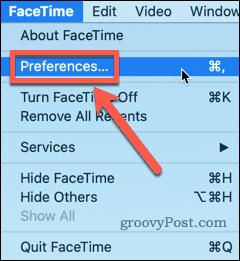 preferências de facetime do mac