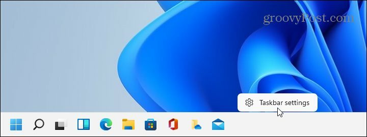 Configurações da barra de tarefas do Windows 11