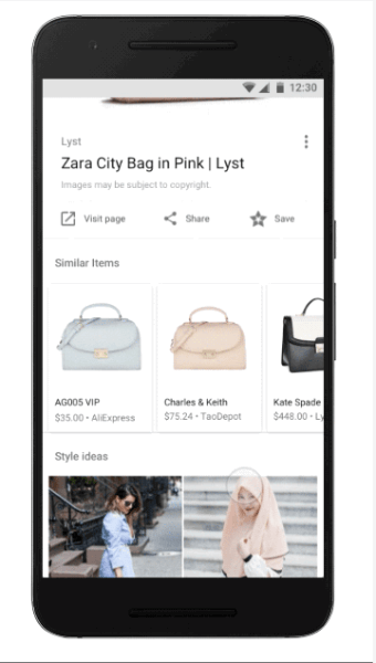 O Google introduziu dois novos recursos, Idéias de estilo e Itens semelhantes, no Google app para Android e na web móvel para pesquisas de imagens de moda.