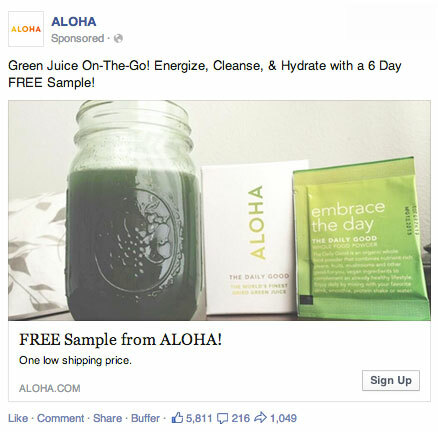 aloha anúncio de geração de leads do Facebook