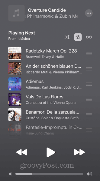 Apple Music tocando no próximo iOS
