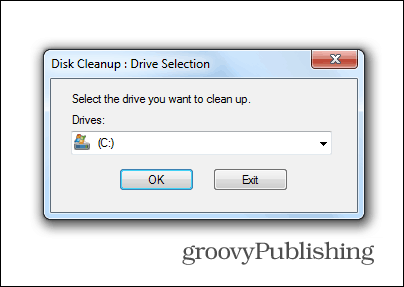 atualização do windows 7 excluir arquivos antigos unidade de sistema de limpeza de disco