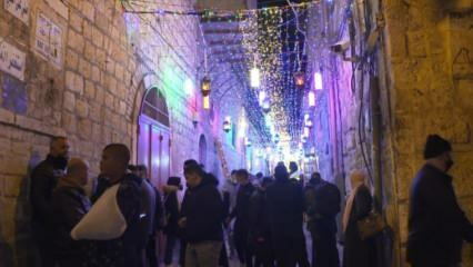 As ruas de Jerusalém são brilhantes no Ramadã