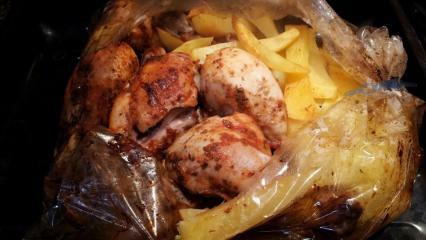 Como fazer frango em um saco de forno? Refeição de frango prática