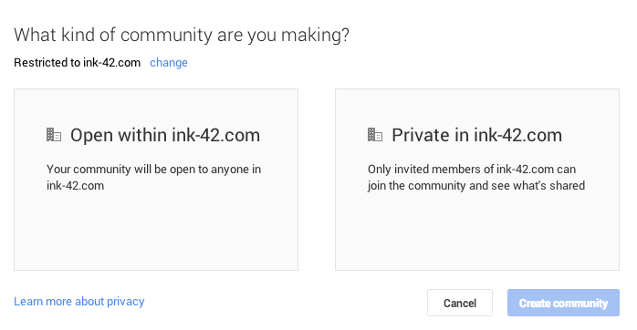 comunidade restrita do google +