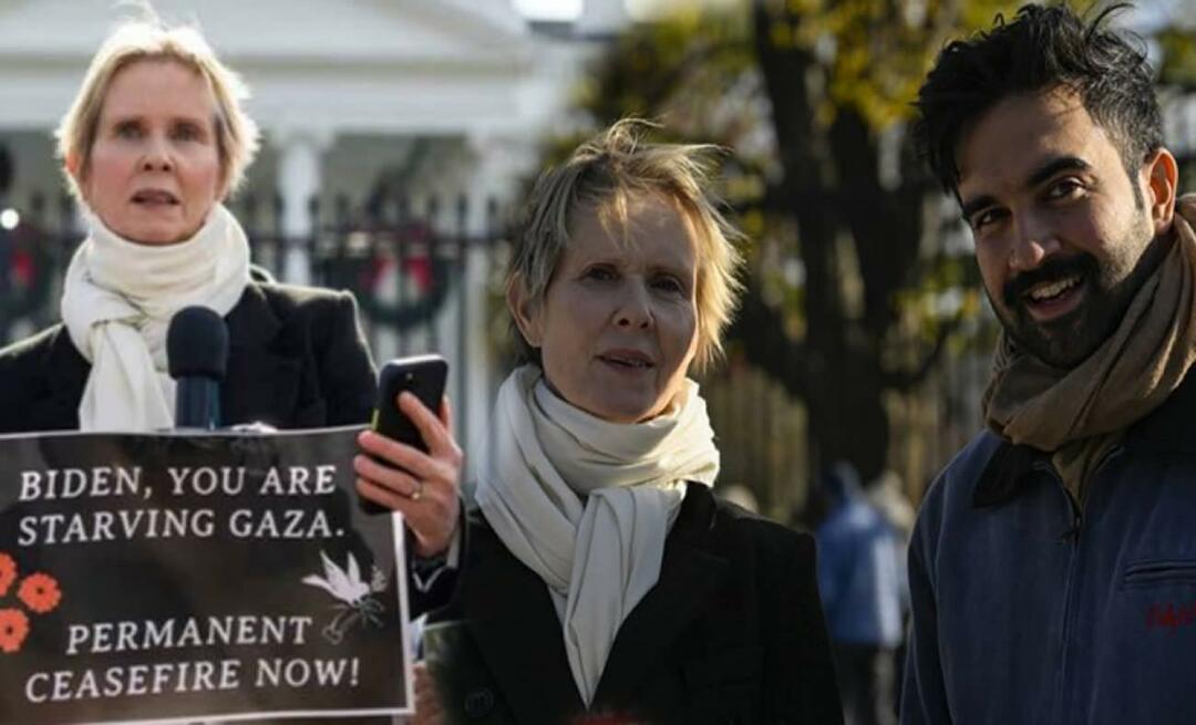 A atriz americana Cyntia Nixon falou pelos palestinos em frente à Casa Branca!