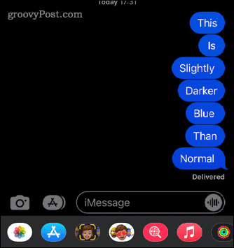 iphone mensagem azul escuro