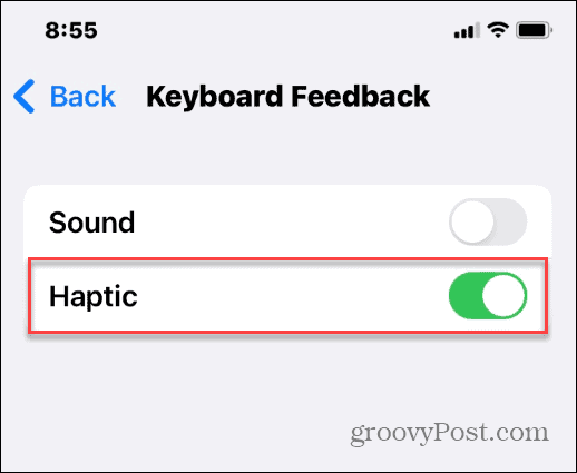 Ativar feedback tátil no teclado do iPhone