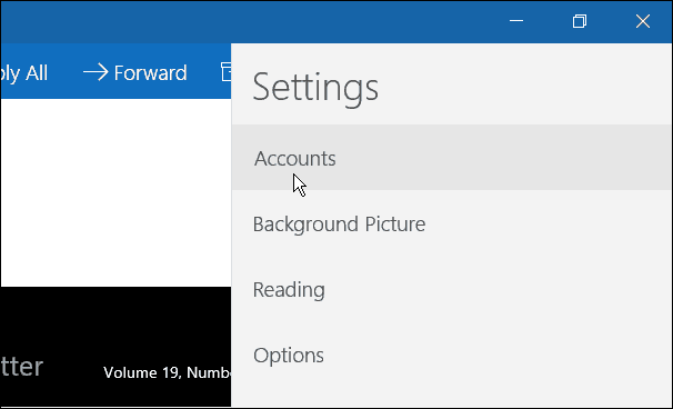 Contas de aplicativos de email do Windows 10