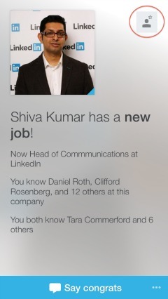 O LinkedIn Connected permite que você mantenha contato facilmente com aqueles que você já conhece.