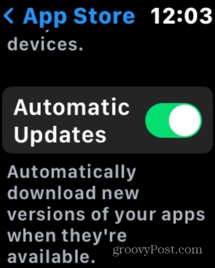 atualizações automáticas apple watch