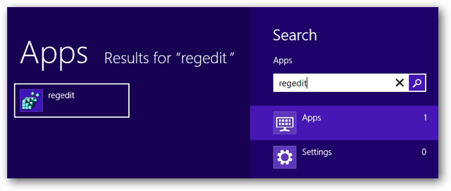 aplicativos do Windows 8 regedit