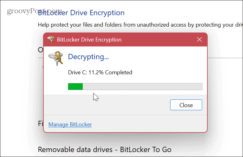 Desativar ou suspender o BitLocker 