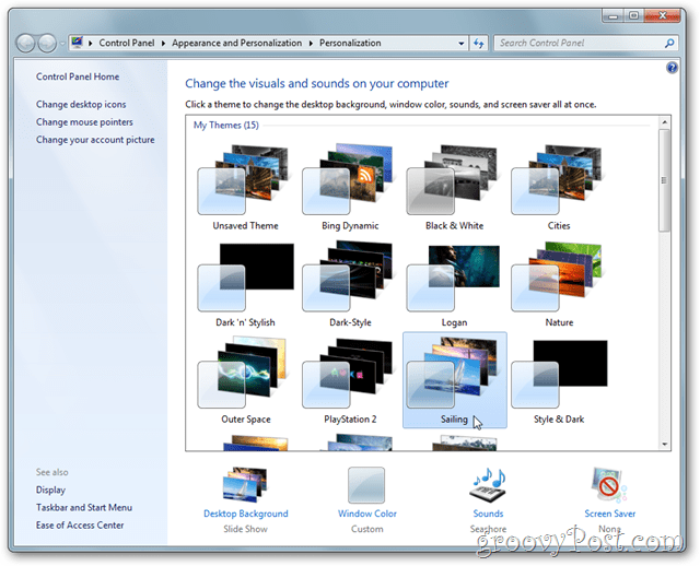 Biblioteca de temas do Windows 7