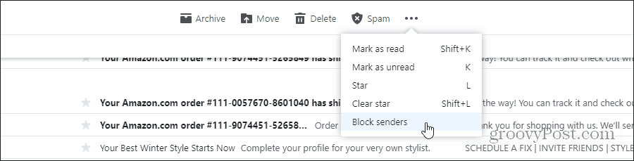bloquear remetentes no yahoo mail