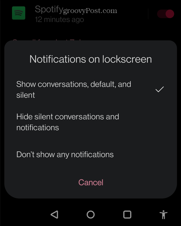 Obtenha o Spotify em uma tela de bloqueio do Android