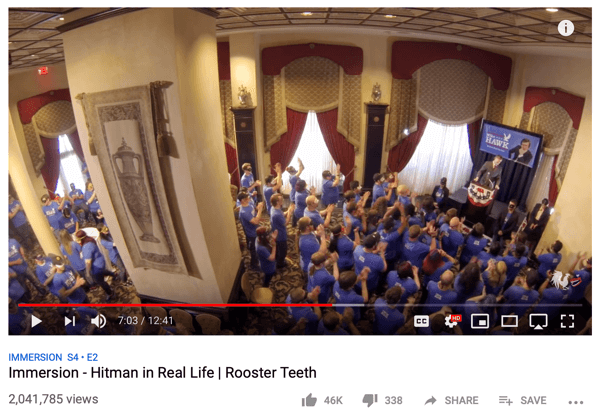 Exemplo de envolvimento do superfã Rooster Teeth no YouTube.