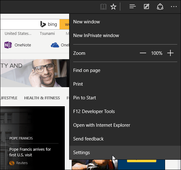 1 Configurações do Microsoft Edge