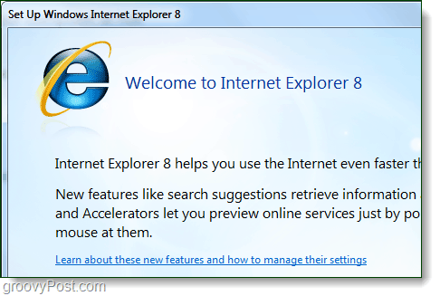bem-vindo ao internet explorer 8