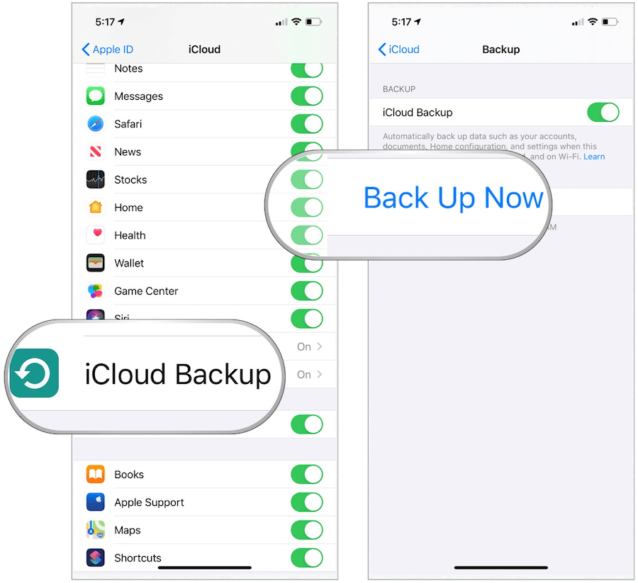 Backup do iPhone