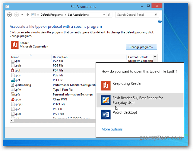 Abrir PDFs e fotos nos programas da área de trabalho do Windows 8