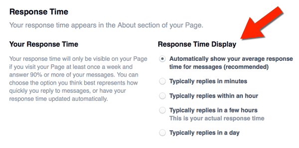 tempo de resposta do facebook