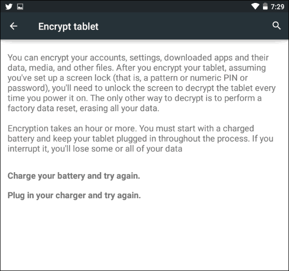 Requisitos de energia para atualização do Android 5