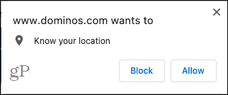Sites do Chrome solicitando localização