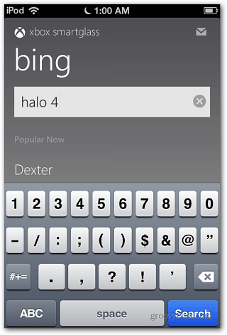 SmartGlass Bing Search para iOS