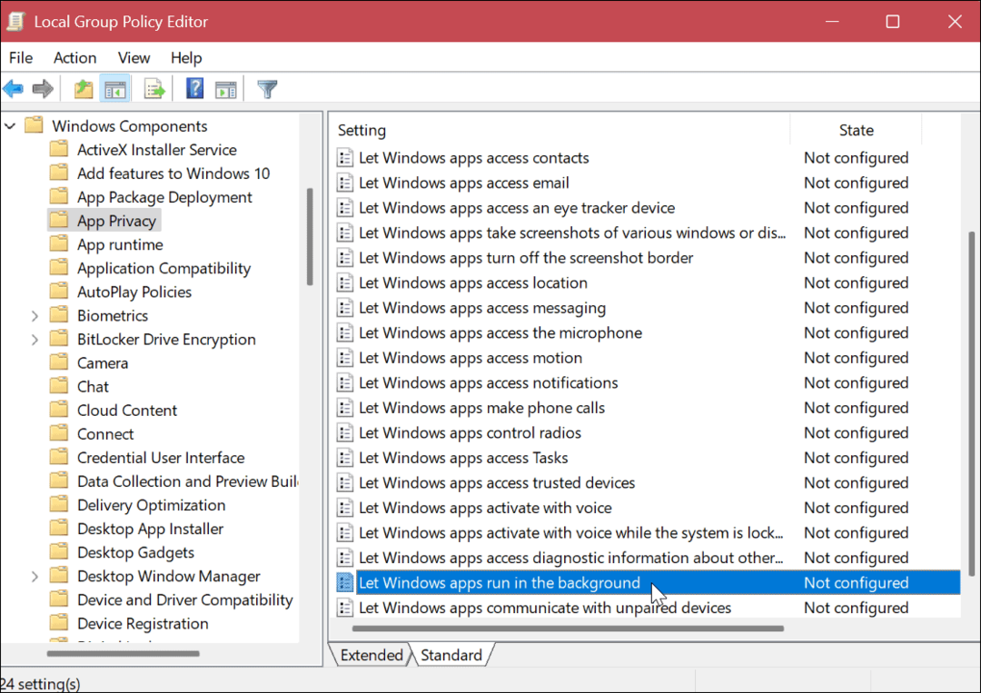 Desativar aplicativos em segundo plano no Windows 11