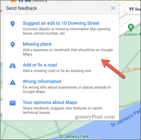 Forneça comentários sobre o Google Maps