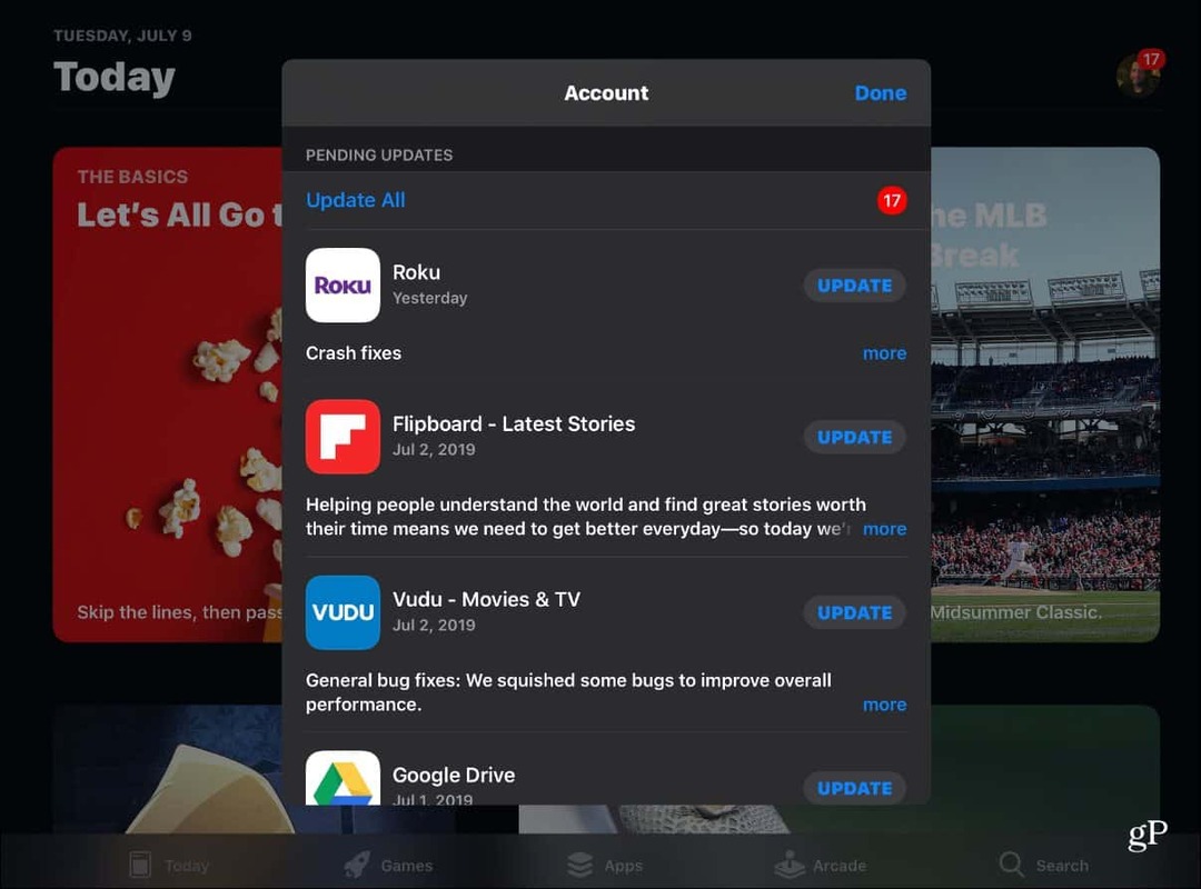 Como encontrar e atualizar aplicativos manualmente no iOS 13 na App Store