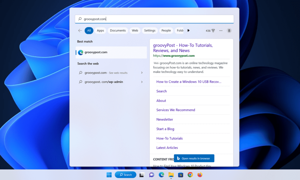 Pesquisa do Windows 11 em destaque
